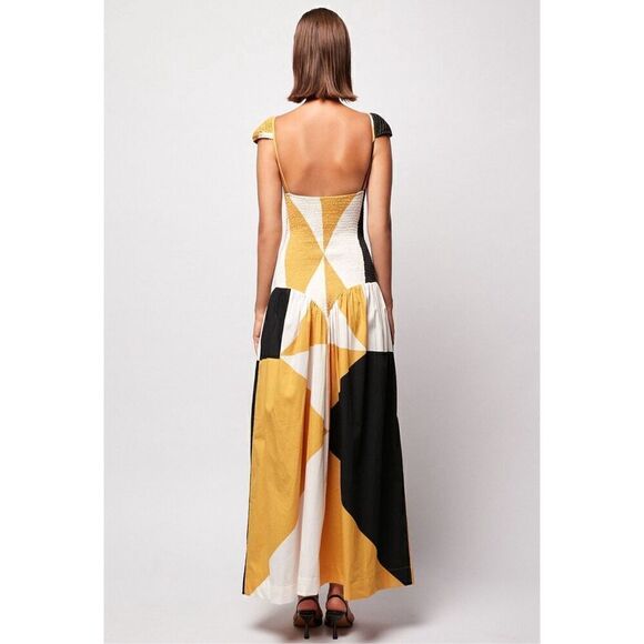 SWF CAP SLEEVE SHIRRED Maxi Dress - Future Focused size S NWT $399 - Picture 4 of 9